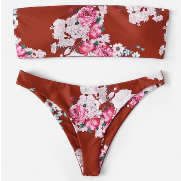 LAST SET SALE Bandeau + Cheeky High Rise Swim Suit - Picture 3 of 5